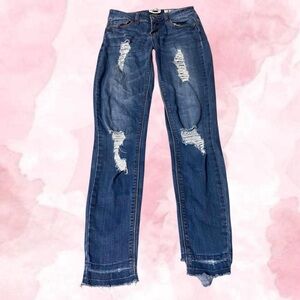 Women’s Distressed Ripped Blue Skinny Fit Jeans